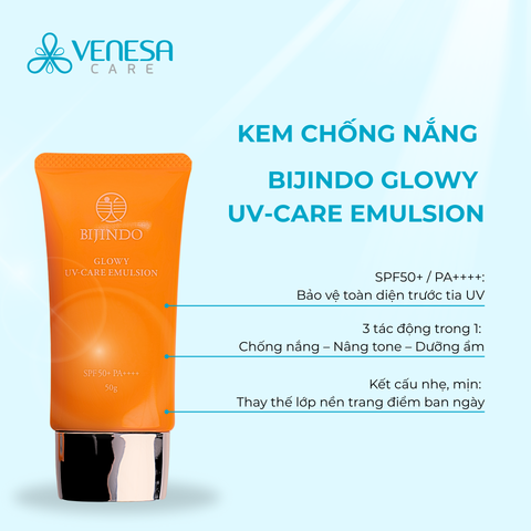 Combo 3 Kem chống nắng BIJINDO Glowy UV-Care Emulsion SPF50+, PA++++ 50g