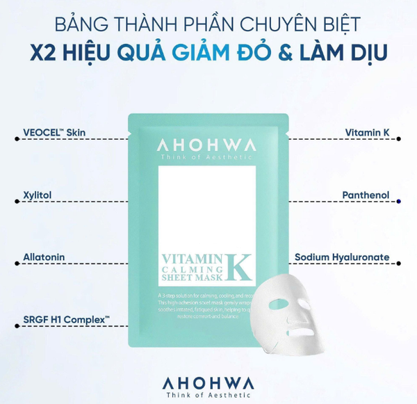 Ahowa mặt nạ cấp ẩm phục hồi Vitamin K