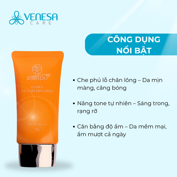 Kem chống nắng BIJINDO Glowy UV-Care Emulsion SPF50+, PA++++ 50g