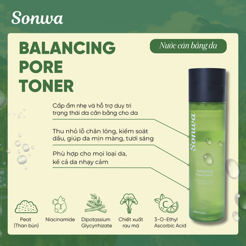 Nước cân bằng thu nhỏ lỗ chân lông Sonwa Balancing Pore Toner 120ml (SW)