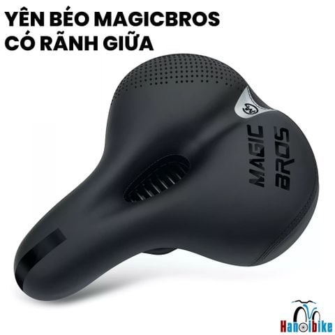 Yên xe đạp béo Magicbros S101 có rãnh giữa thoáng khí, êm ái cho đạp xe đường dài