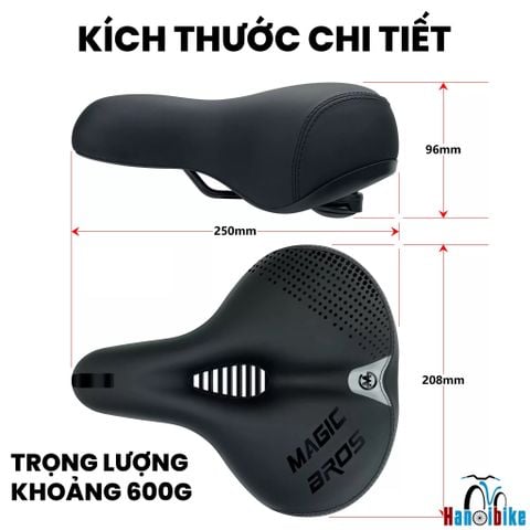 Yên xe đạp béo Magicbros S101 có rãnh giữa thoáng khí, êm ái cho đạp xe đường dài