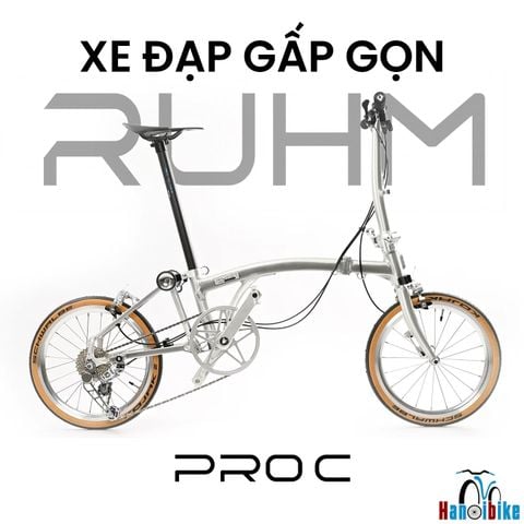 Xe đạp gấp gọn 3 khúc tiện lợi RUHM PRO C dễ dàng mang đi tàu điện, xe bus