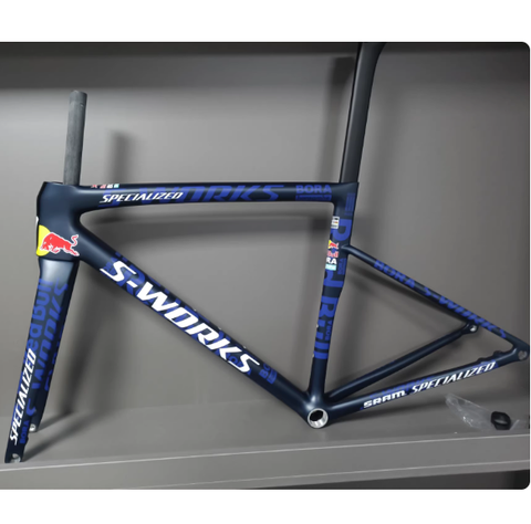 Khung carbon SWorks Tarmac SL8 phanh đĩa kèm ghi đông(bora redbull)