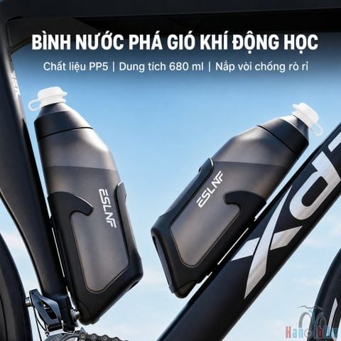 Bình Nước Xe Đạp Thể Thao Khí Động Học ESLNF 650ml Tặng Kèm Gọng Bình Nước