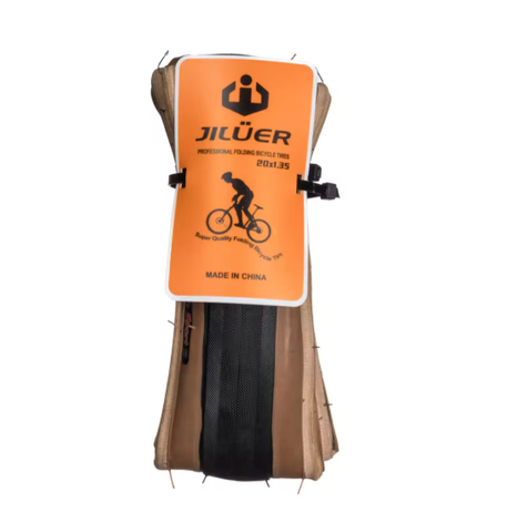 Lốp xe đạp bánh 20 inchs tanh lụa viền nâu Jiluer J172