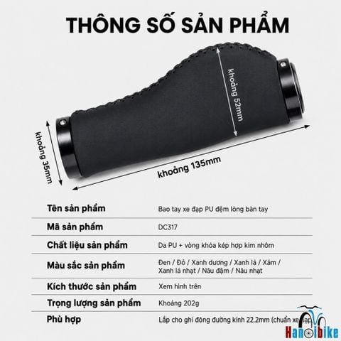 Tay nắm GRIPS da dẹt chỉ khâu có ốc chốt 2 đầu