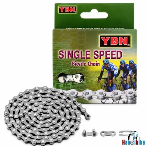 Xích YBN 410 S2 cho 1 tầng líp 104 mắt hộp xanh lá