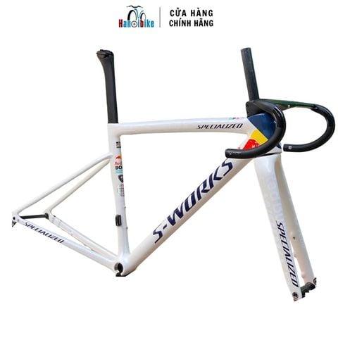 Khung carbon SWorks Tarmac SL8 phanh đĩa kèm ghi đông (bora redbull)