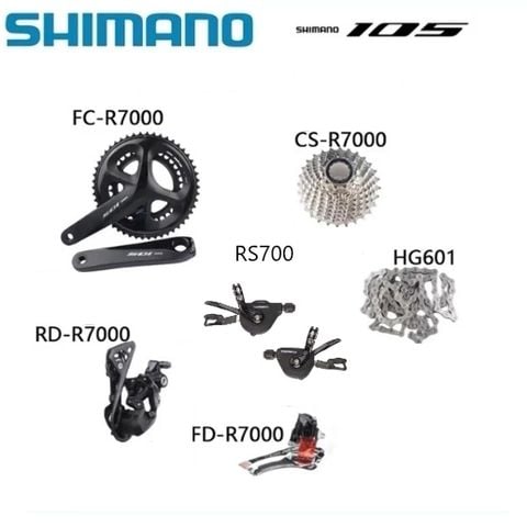 Bộ group Shimano 105 R7000 lắp xe tay ngang ko BB,ko phanh