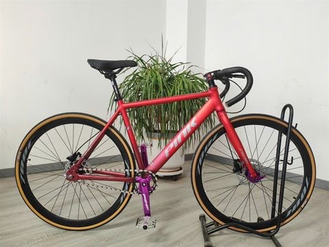 Xe Fixed Gear líp sống phanh dầu Pink