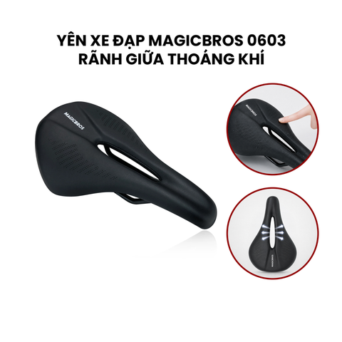 Yên xe đạp Magicbros rỗng giữa gọng thép mã 0603