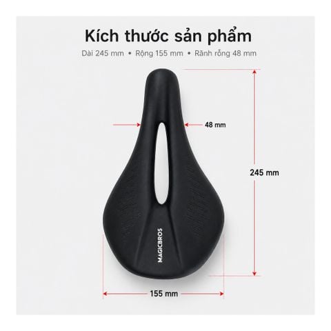 Yên xe đạp Magicbros rỗng giữa gọng thép mã 0603