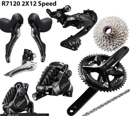 Bộ Group Shimano 105 R7120 phanh đĩa hàng hộp