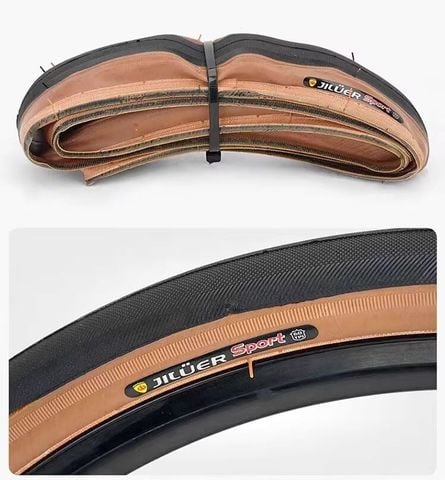 Lốp xe đạp bánh 20 inchs tanh lụa viền nâu Jiluer J172