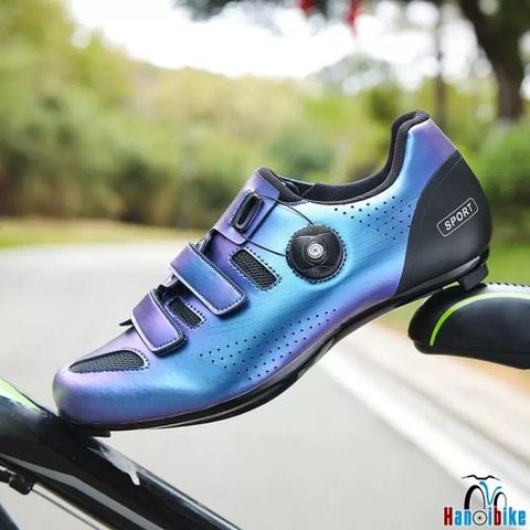 Giày Đạp Xe Đạp Thể Thao Chuyên Nghiệp 1 Khóa Vặn 2 Khóa Dán Đế Cứng Sport Có Can Cá SPD Nam Nữ