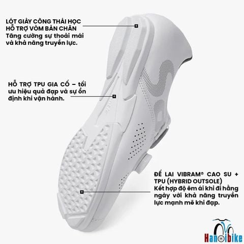 Giày không cá Santic Firmament Unisex Lock-Free khoá vặn MÀU TRẮNG