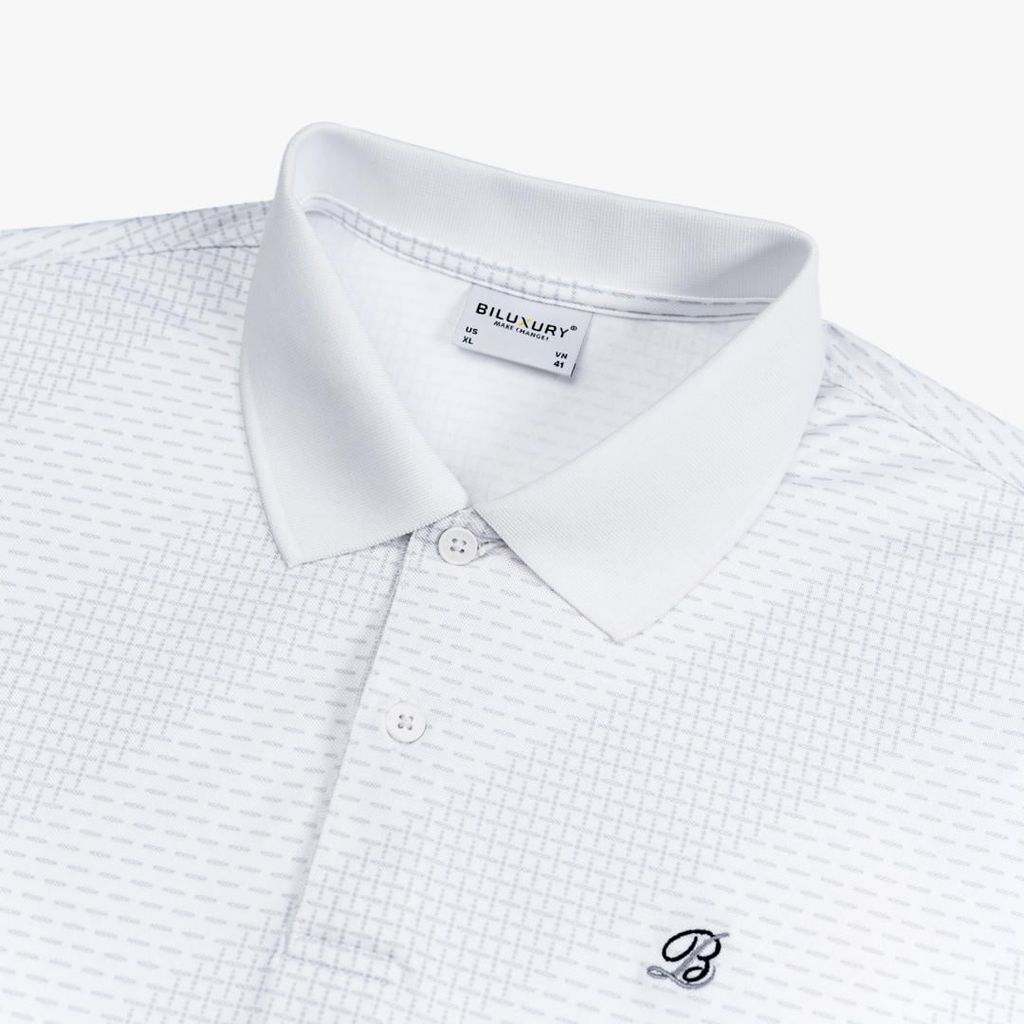  Áo Polo Trắng Thiết Kế Hoạ Tiết Cao Cấp 1APCH649TRK 