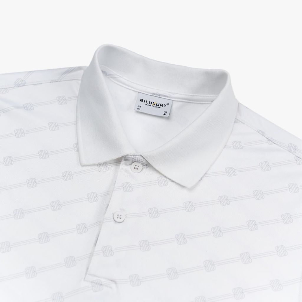  Áo Polo Trắng Thiết Kế Hoạ Tiết Cao Cấp 1APCH650TRK 