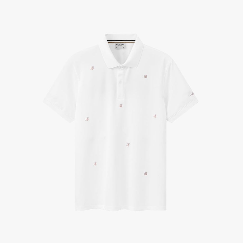  Áo Polo Trắng Thiết Kế Hoạ Tiết Biluxury Cao Cấp 1APCH673TRK 