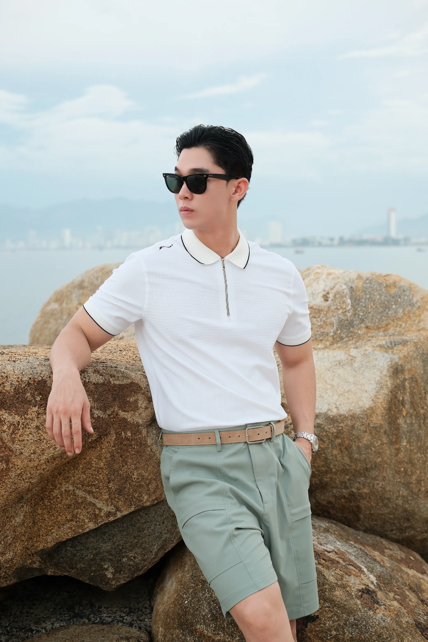  Áo Polo Biluxury Cao Cấp Thiết Kế Cổ Kéo Khoá 1APCT605 