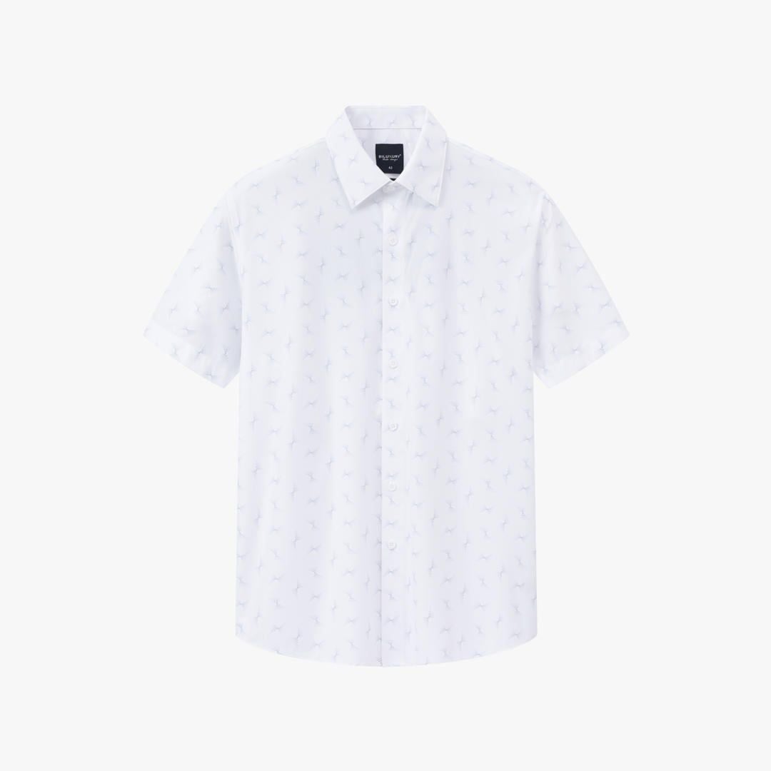  Áo Sơ Mi Trắng Cộc Tay Thiết Kế Hoạ Tiết Cao Cấp 1SMCH626TRK 