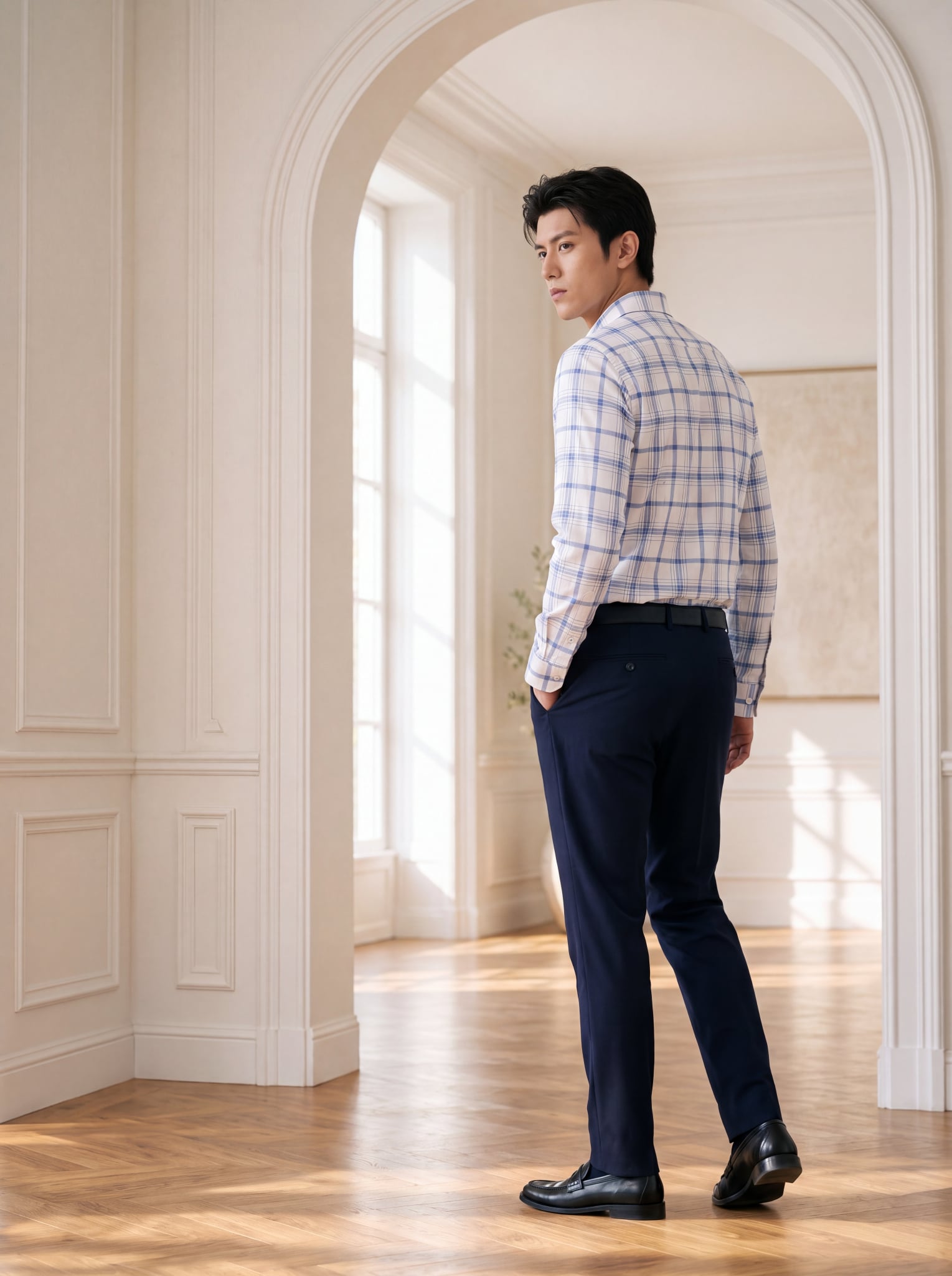  Áo Sơ Mi Dài Tay Thiết Kế Caro Cao Cấp 1SMDC642XAH 