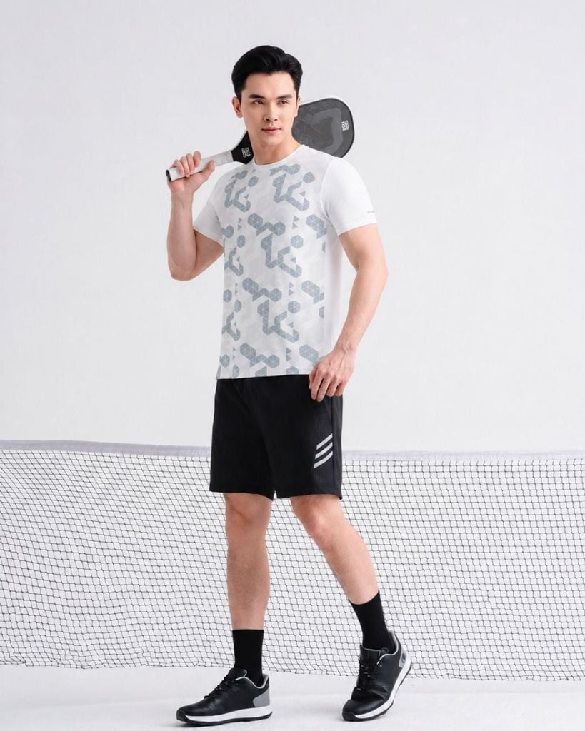Áo 1APKT615 Đỏ/Quần Đen
