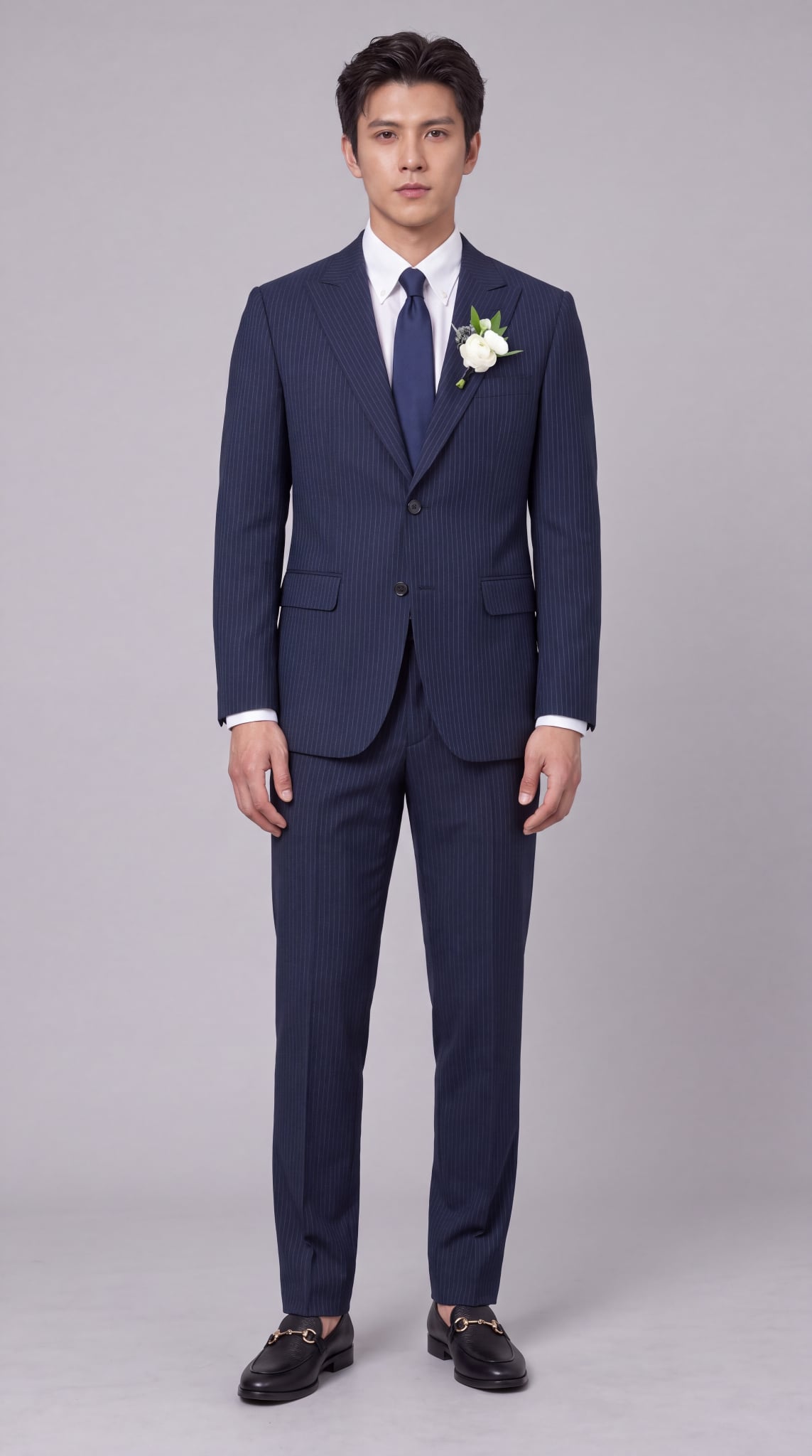  Bộ Suit Cưới Tím Than Kẻ Sọc Nhỏ Biluxury 8AVBS401TTT_8QAUS401TTT 