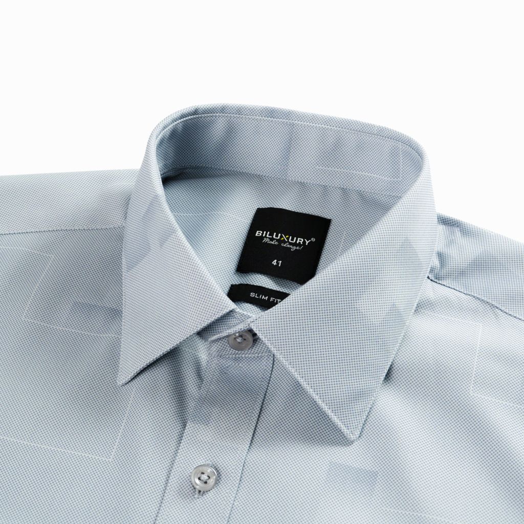  Áo Sơ Mi Dài Tay Ghi Phối Hoạ Tiết Cao Cấp, Chống Nhăn, Kháng Khuẩn 8SMDH454GHS 