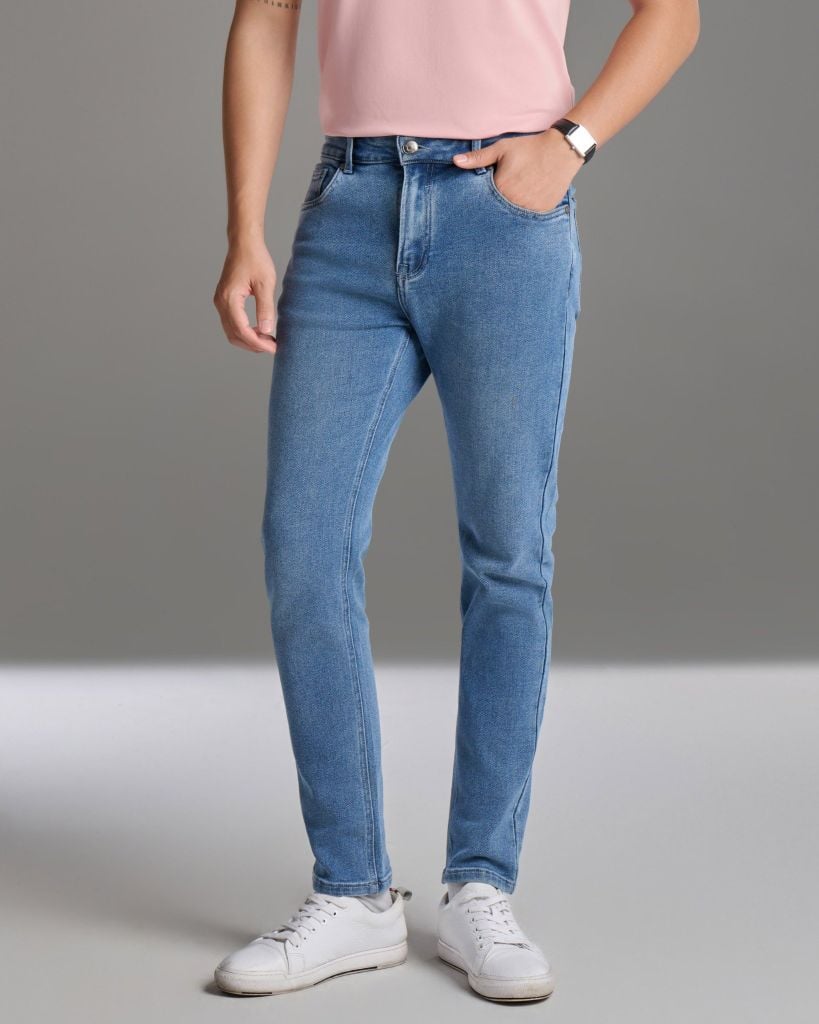  Quần Jeans Xanh Cao Cấp Bền Màu, Chống Nhăn, Co Giãn 8QBDB007XNH 