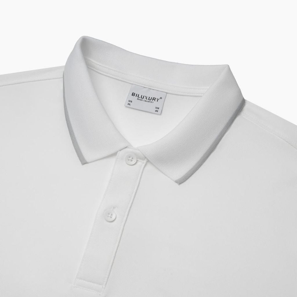  Áo Polo Trắng Thiết Kế Basic, Thoáng Mát, Bền Màu 9APCT054TRK 