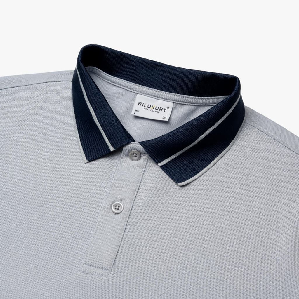  Áo Polo Ghi Thiết Kế Basic, Thoáng Mát, Bền Màu 9APCT055GHS 