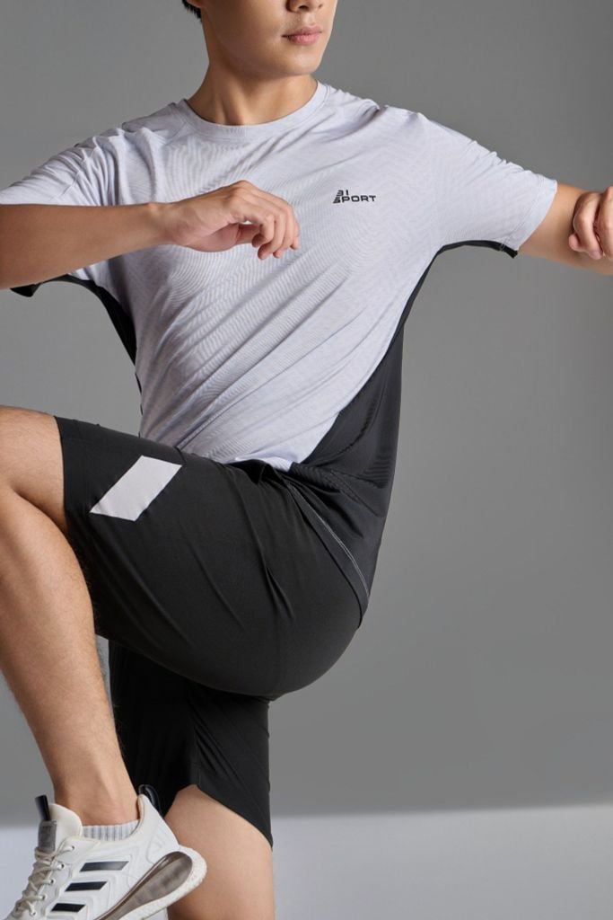  COMBO Thể Thao Áo Tshirt Đen 9APKT533GHS Và Quần Đùi Gió 9QDGT529 