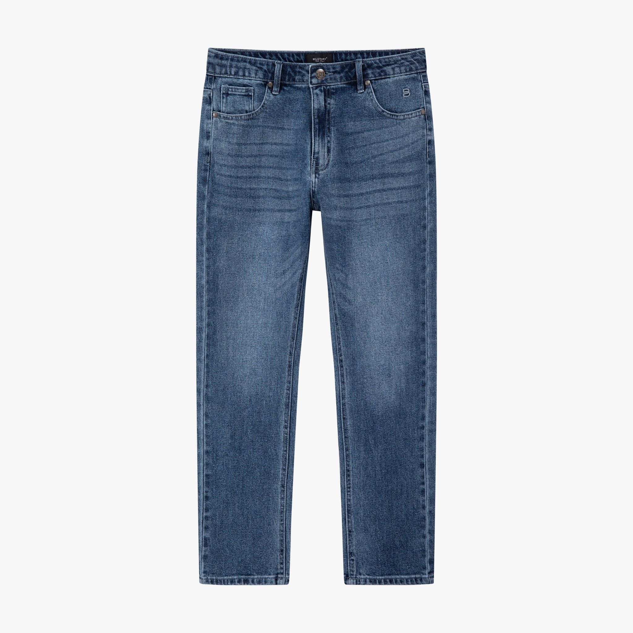  [SALE ĐỘC QUYỀN ONLINE] Quần Jeans Xanh Cao Cấp Bền Màu, Chống Nhăn, Co Giãn 9QBDB015XDM 