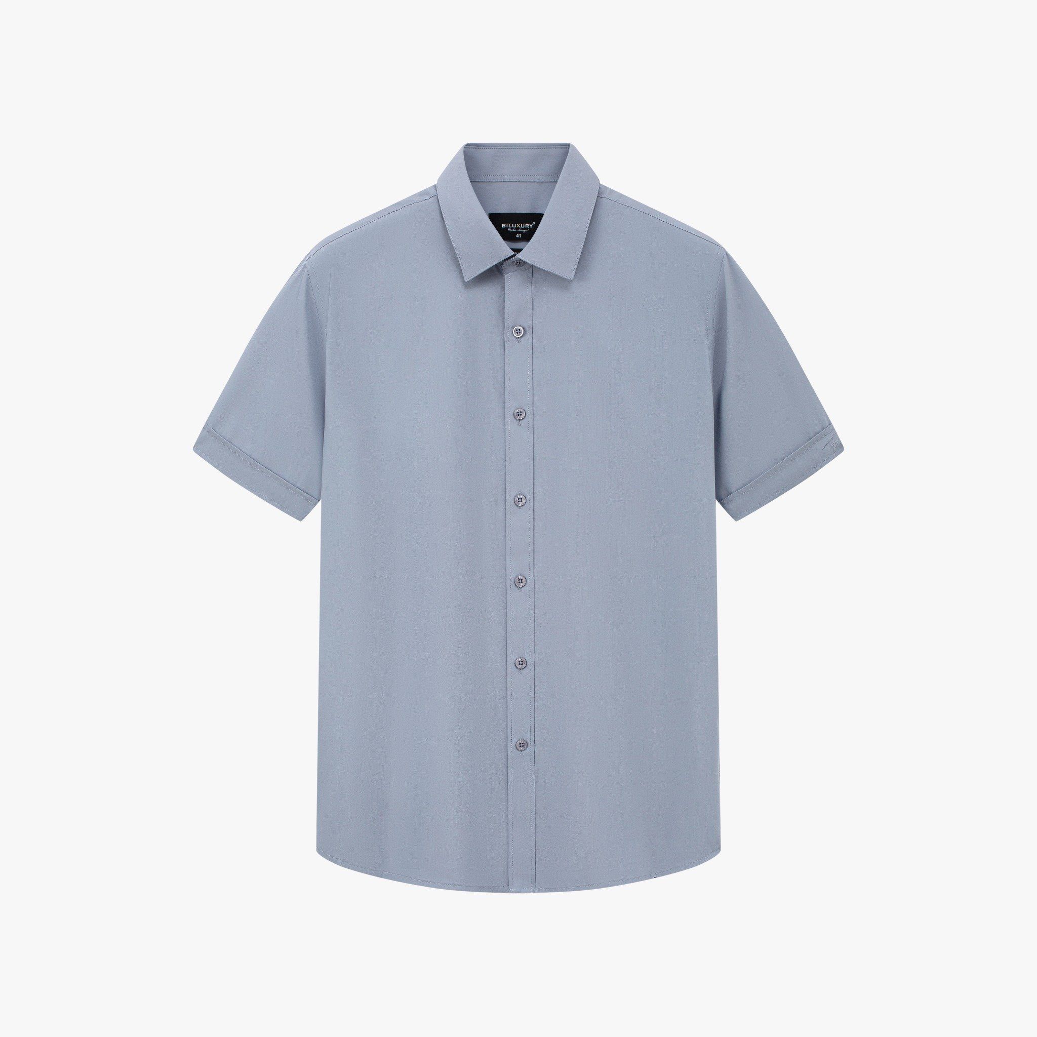  [SALE ĐỘC QUYỀN ONLINE] Áo Sơ Mi Ghi Sáng Cộc Tay Cao Cấp, Chống Nhăn, Kháng Khuẩn 9SMCB548GHS 
