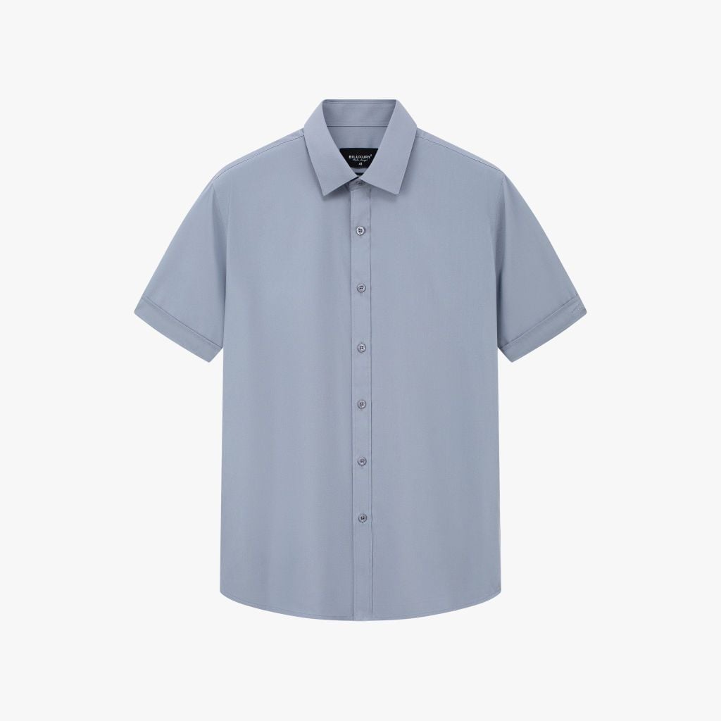  Áo Sơ Mi Ghi Sáng Cộc Tay Cao Cấp, Chống Nhăn, Kháng Khuẩn 9SMCB548GHS 