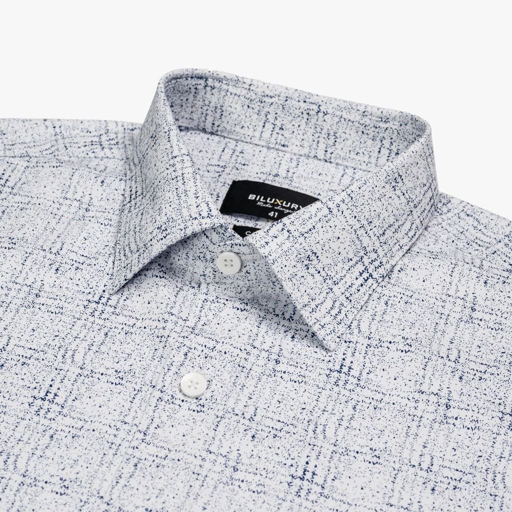  Áo Sơ Mi Cộc Tay Phối Hoạ Tiết Cao Cấp 9SMCH563TRK 