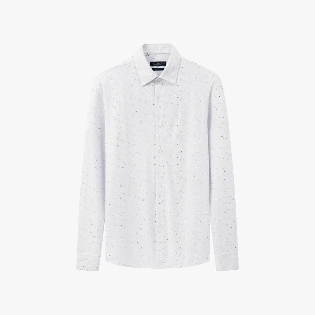  Áo Sơ Mi Dài Tay Trắng Thiết Kế Hoạ Tiết Cao Cấp 9SMDH513TRK 