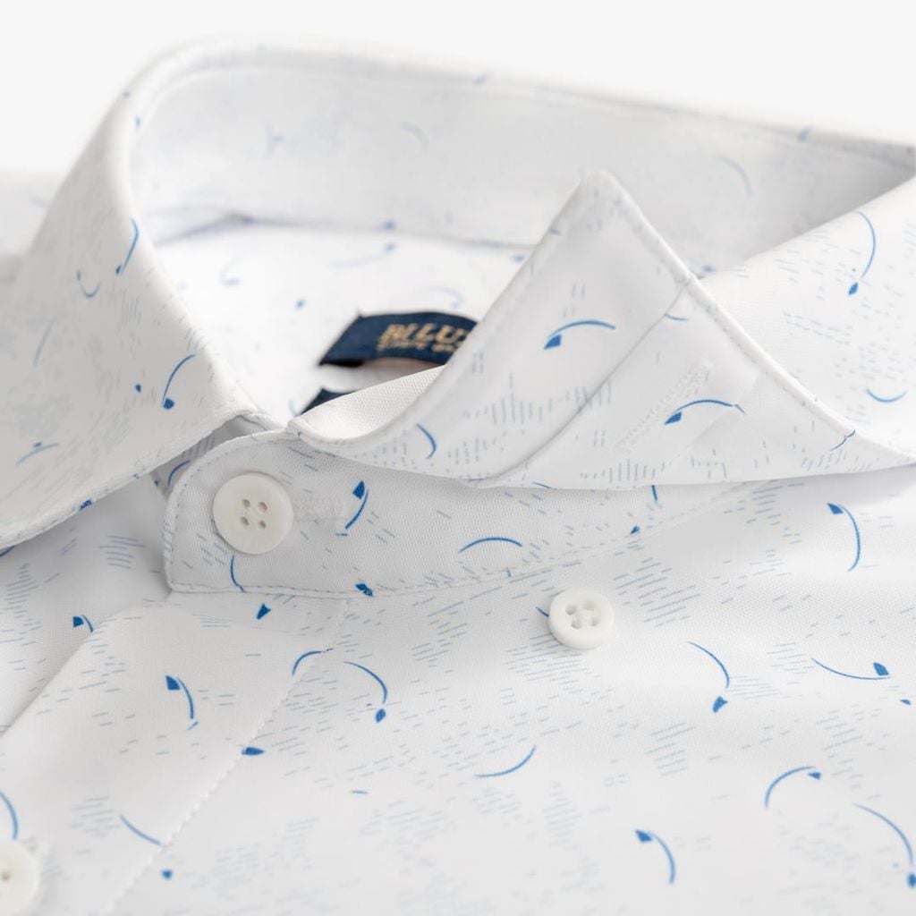  Áo Sơ Mi Dài Tay Trắng Thiết Kế Hoạ Tiết Cao Cấp 9SMDH513TRK 