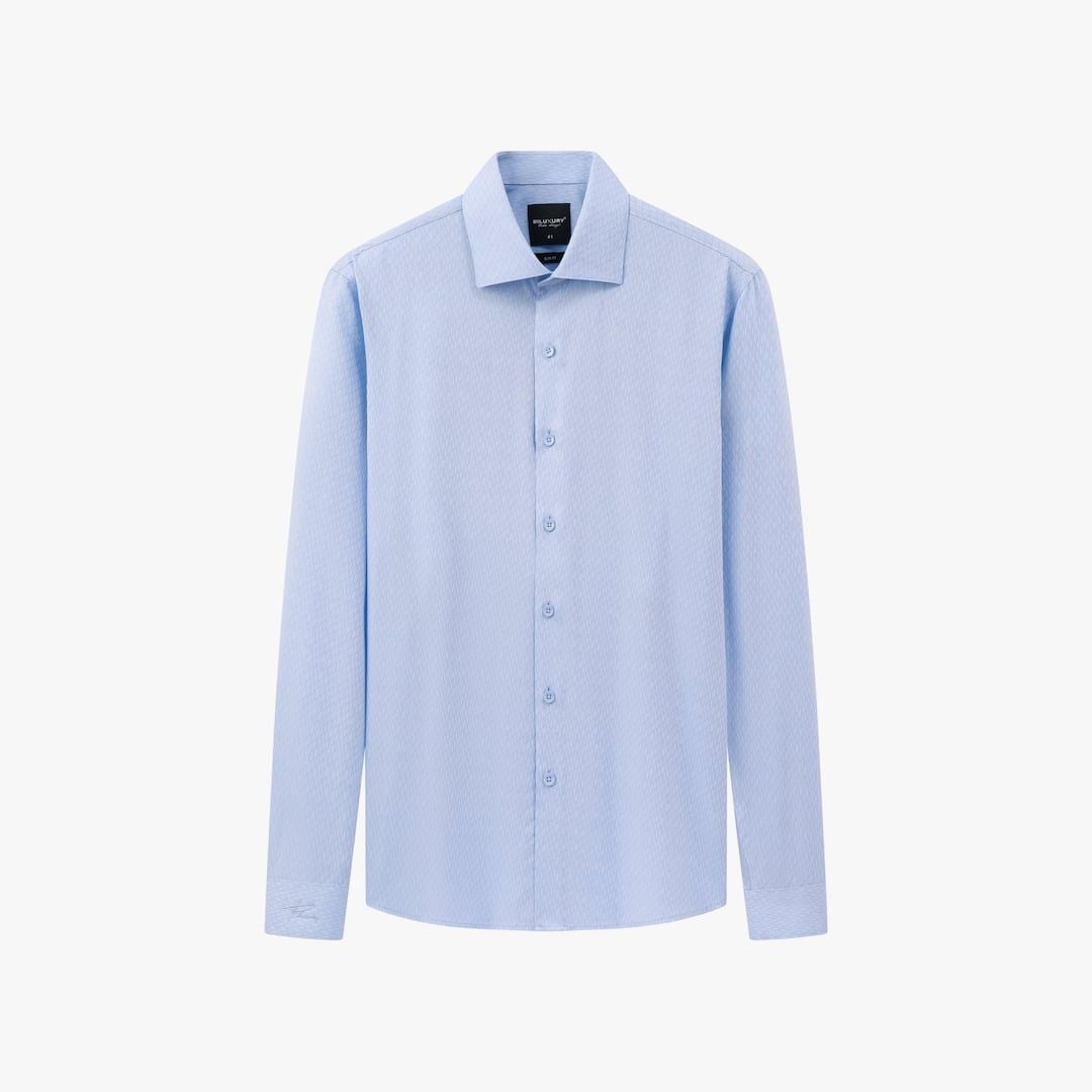  Áo Sơ Mi Dài Tay Xanh Thiết Kế Hoạ Tiết Cao Cấp 9SMDH544XAH 