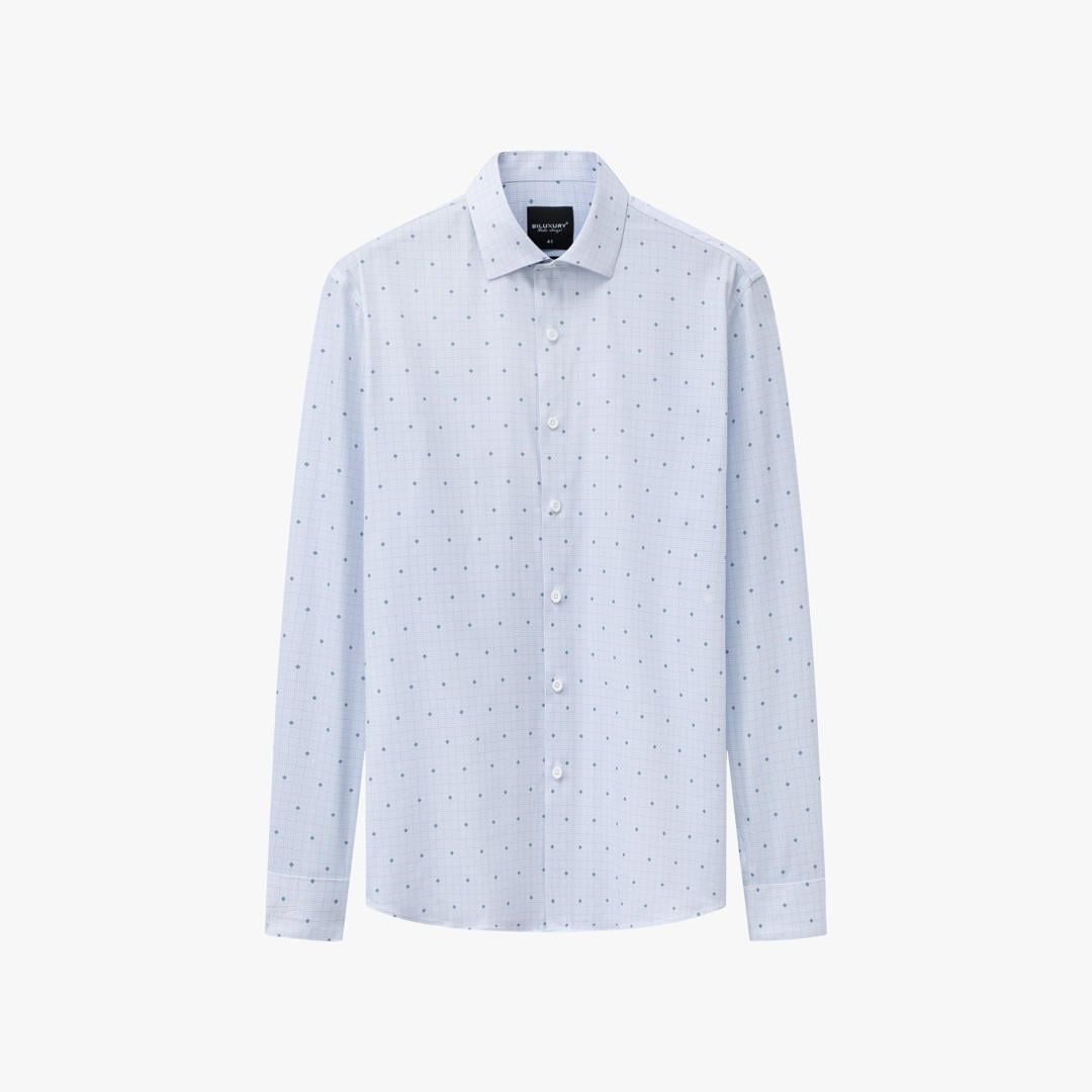  Áo Sơ Mi Dài Tay Xanh Nhạt Thiết Kế Hoạ Tiết Cao Cấp 9SMDH556XNH 