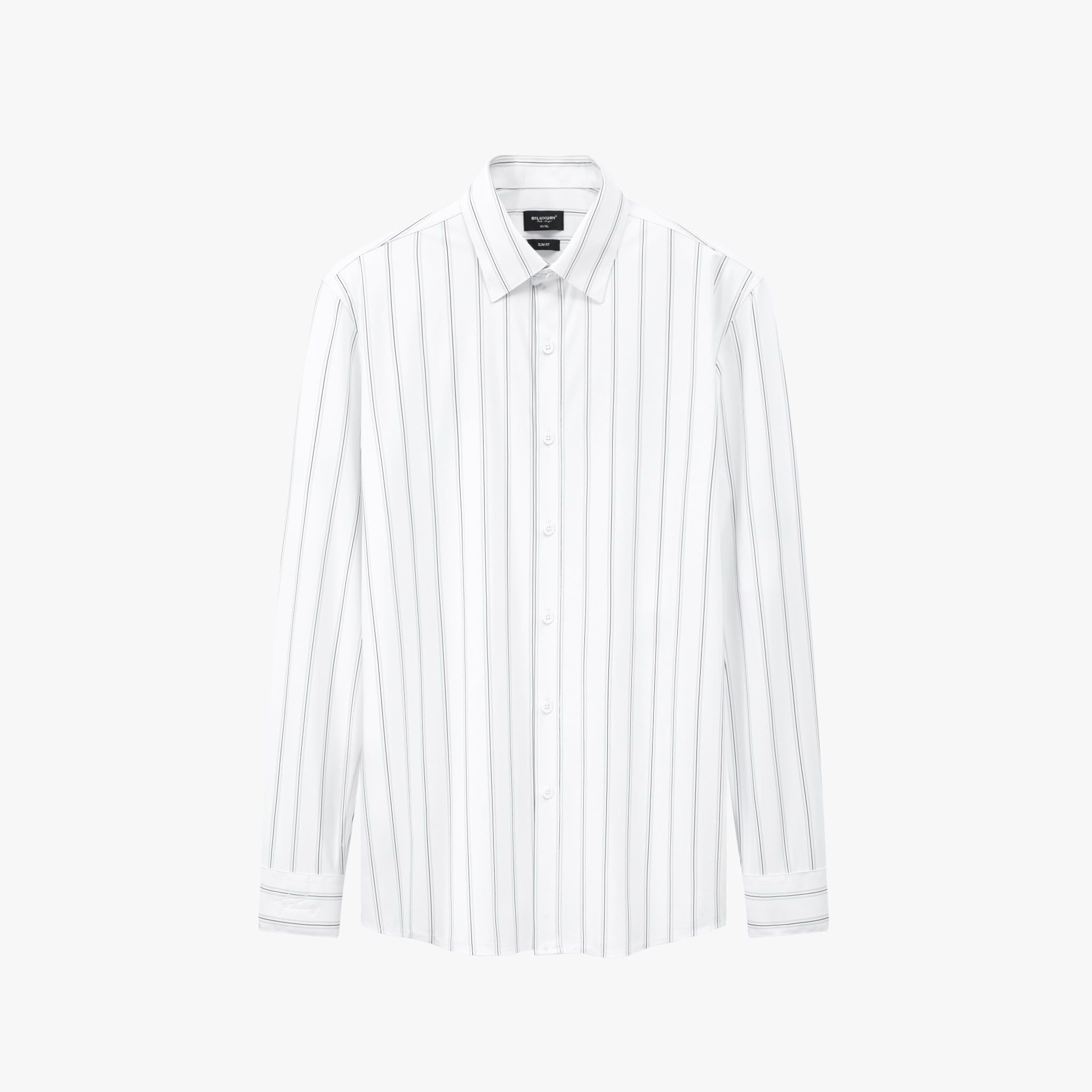  Áo Sơ Mi Dài Tay Trắng Thiết Kế Kẻ Sọc Cao Cấp 9SMDS567TRK 