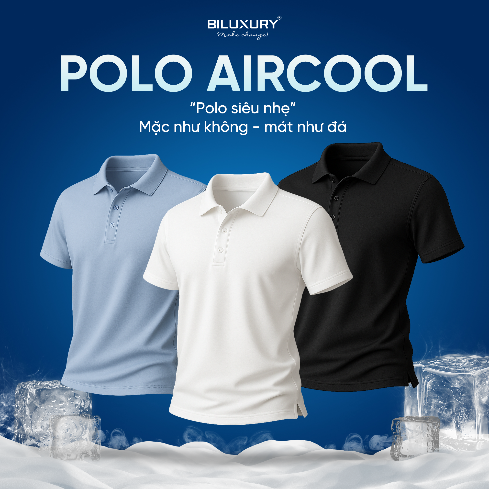  [SALE ĐỘC QUYỀN ONLINE] COMBO 2 Áo AirCool Polo “Polo siêu nhẹ – Mặc như không, mát như đá!” 8APCB428 