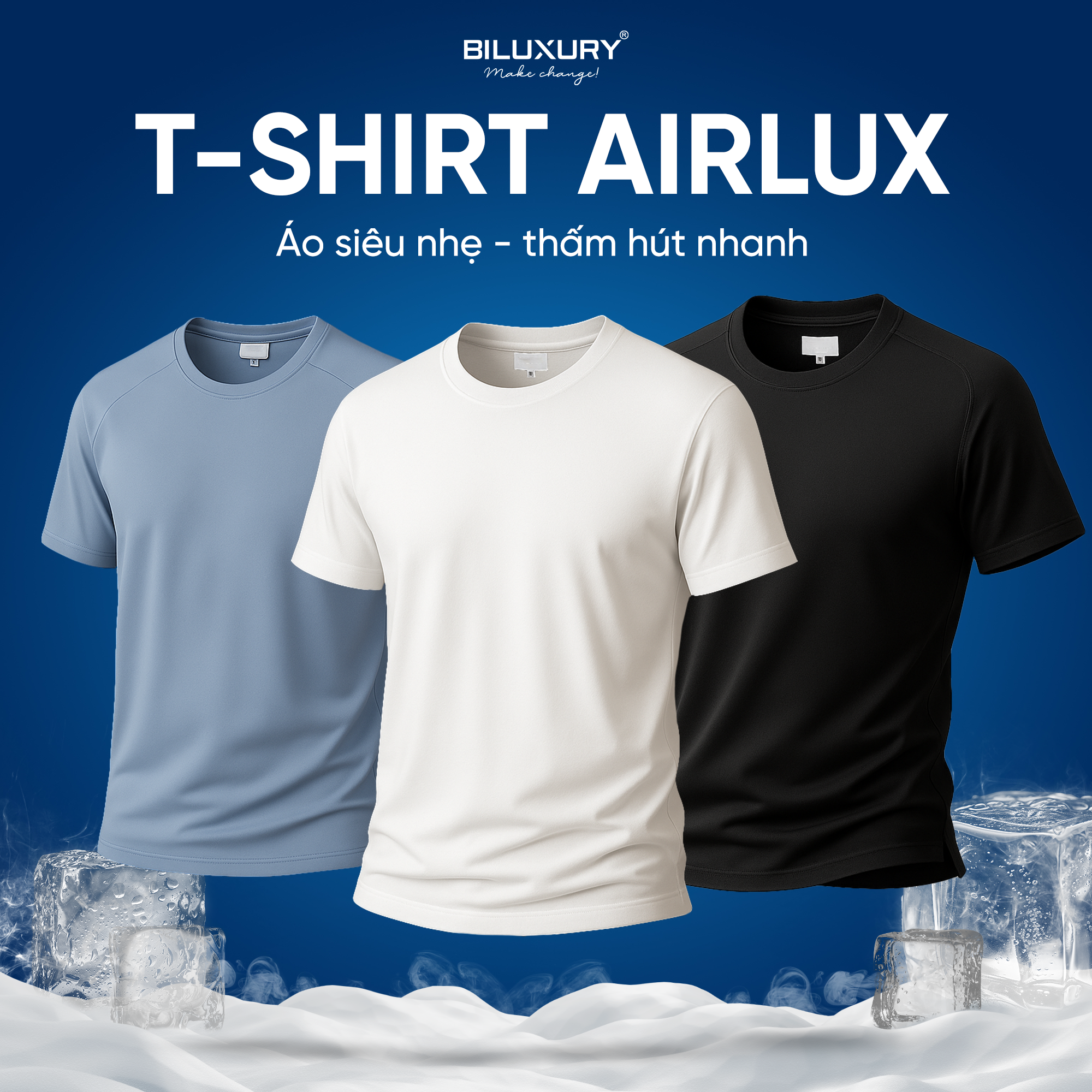  COMBO 2 AIRLUX T-SHIRT - Siêu nhẹ và thấm hút nhanh 8APKB402 (Màu Ngẫu Nhiên) 