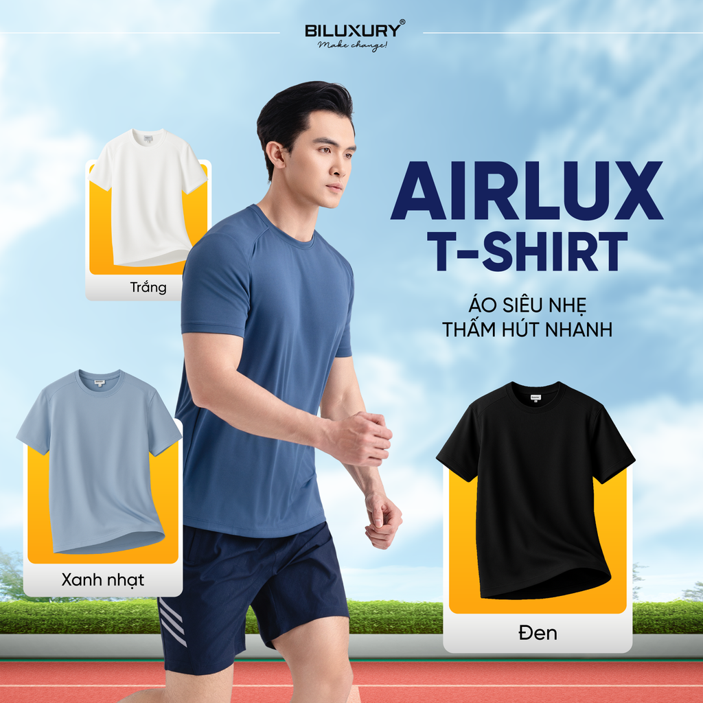 COMBO 2 AIRLUX T-SHIRT - Siêu nhẹ và thấm hút nhanh 8APKB402 (Màu Ngẫu Nhiên) 
