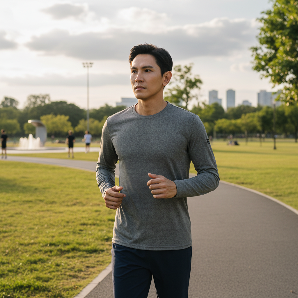  Áo Thun Giữ Nhiệt Ghi Sáng Thiết Kế Basic Bền Màu, Co Dãn 7ATOT301GHS 