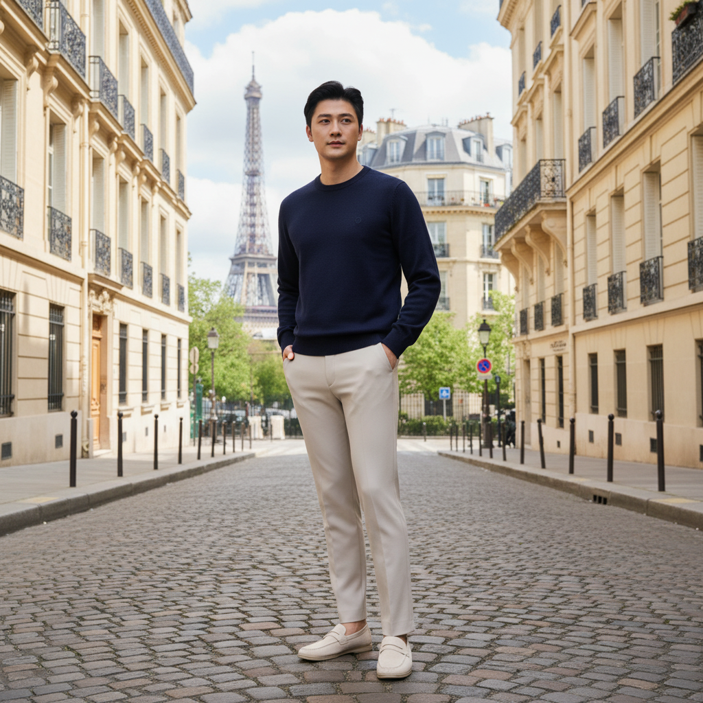  Áo Len Lông Thỏ Tím Than Cổ Tròn, Thiết Kế Basic Giữ Ấm Tốt 9ALRT500TTT 