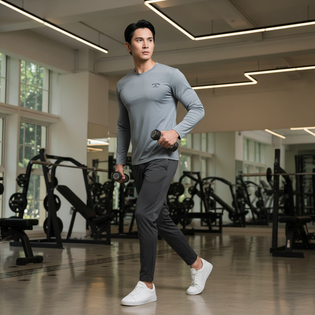  Áo Thun Giữ Nhiệt Ghi Sáng Bền Màu, Co Dãn 8ATOB401GHS 