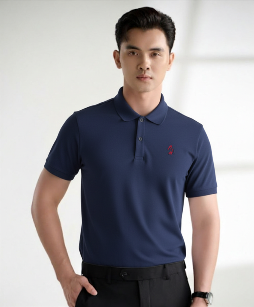  Áo Polo GOLF Đen/Tím Than Cao Cấp, Chống Nhăn, Chống Bám Bẩn 9APCB914DEN/TTT 